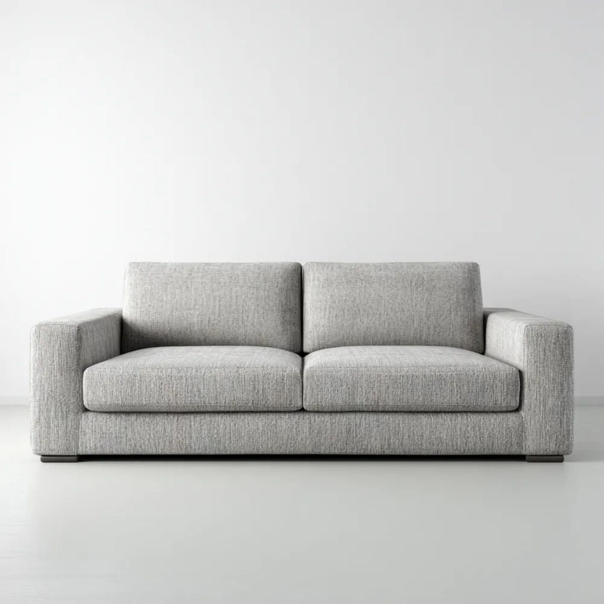 Szara dwuosobowa sofa z poliestru 180 x 90 x 85 cm