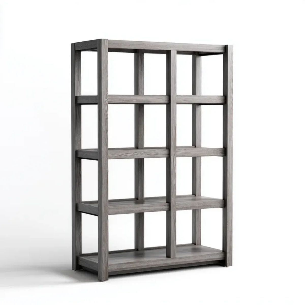 Regał stojący szary z płyty MDF 80 x 30 x 180 cm, 4 półki