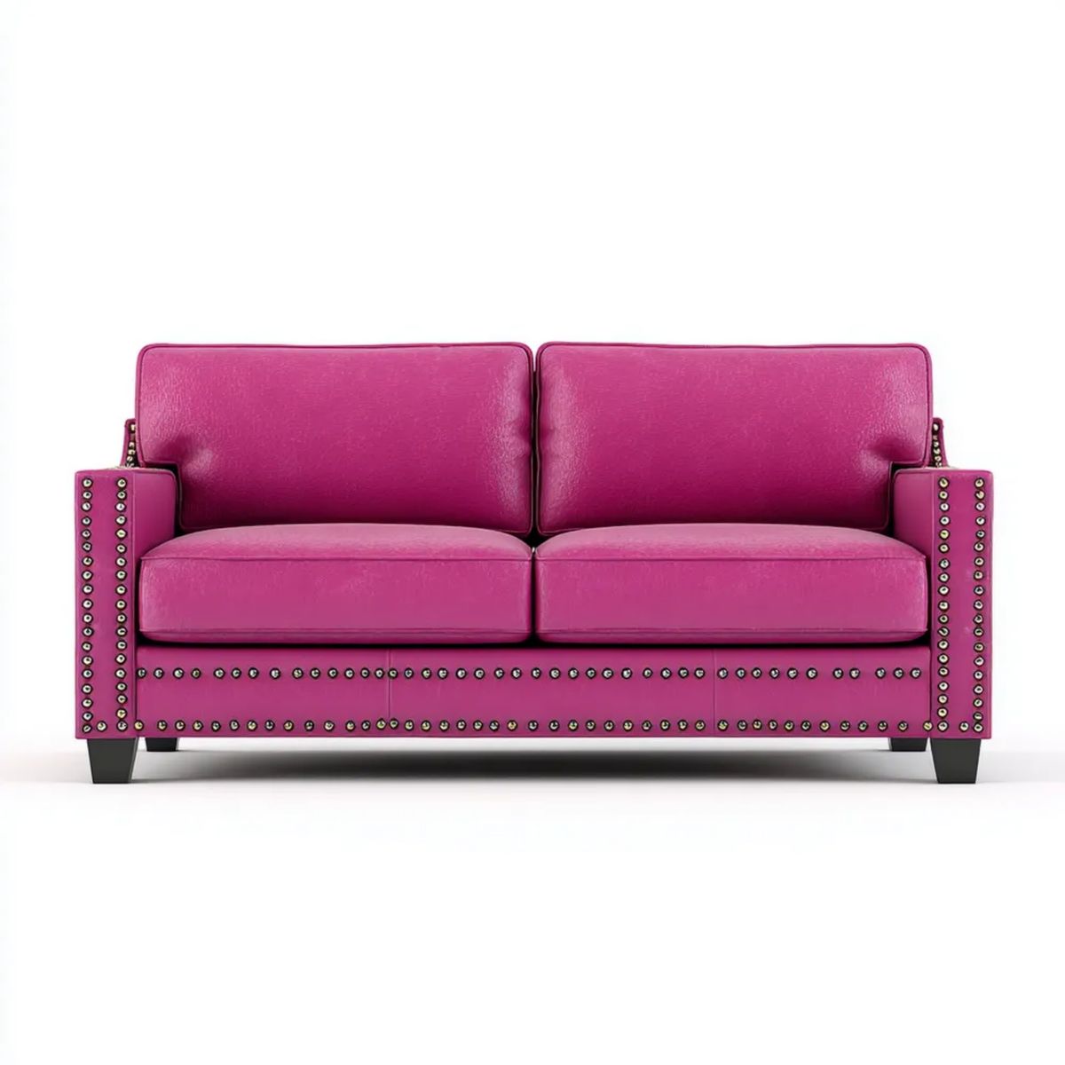 Dwuosobowa sofa z ekoskóry PU różowa 160 x 85 x 86 cm