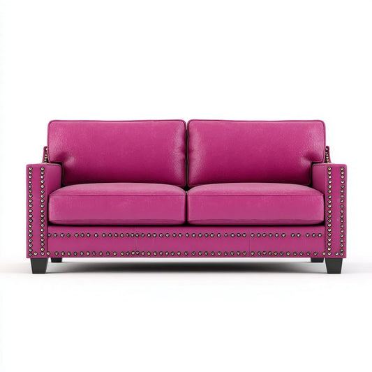 Dwuosobowa sofa z ekoskóry PU różowa 160 x 85 x 86 cm