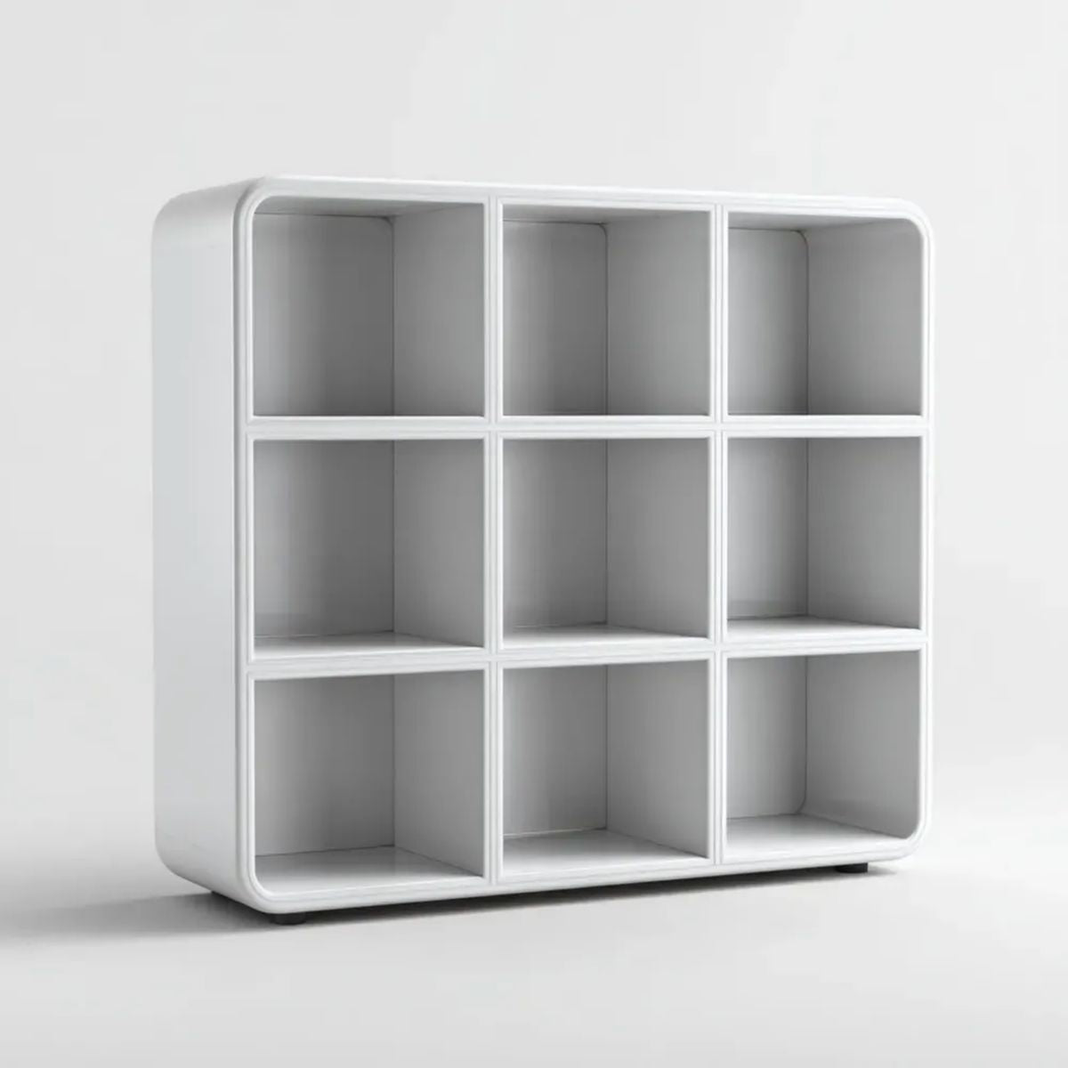 Biały regał stojący z MDF z 9 otwartymi komorami, 120 x 120 x 35 cm