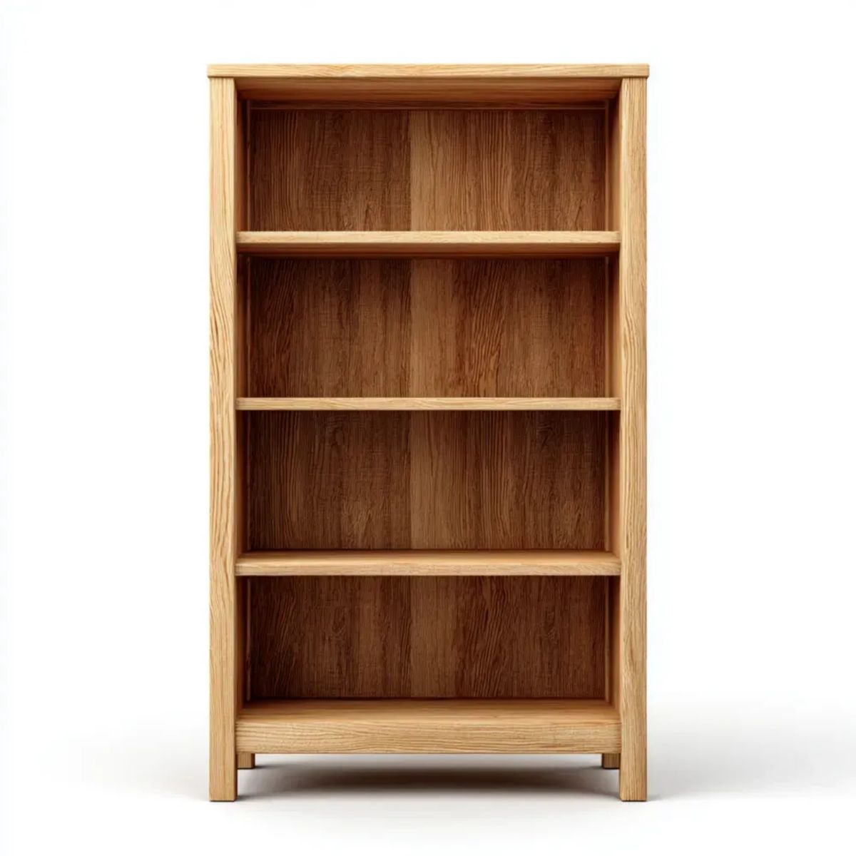 Drewniany regał biblioteczny 80 x 30 x 180 cm, 4 komory, naturalny dąb/ciemnobrązowy