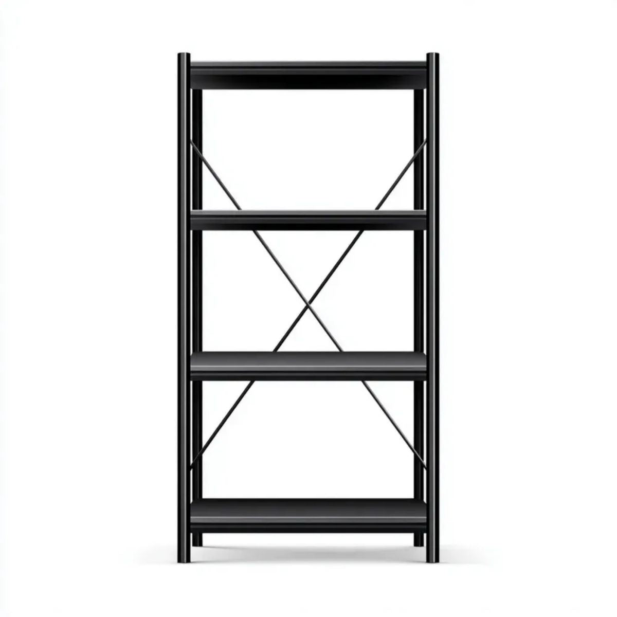 Regał magazynowy czarny ze stali węglowej 140 x 60 x 30 cm, 4 półki