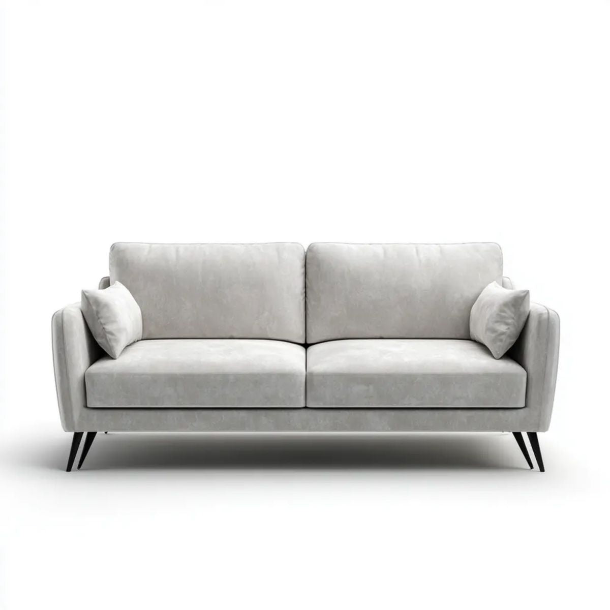 Dwuosobowa sofa z tapicerką poliestrową jasnoszara/czarna, 180 x 86 x 84 cm