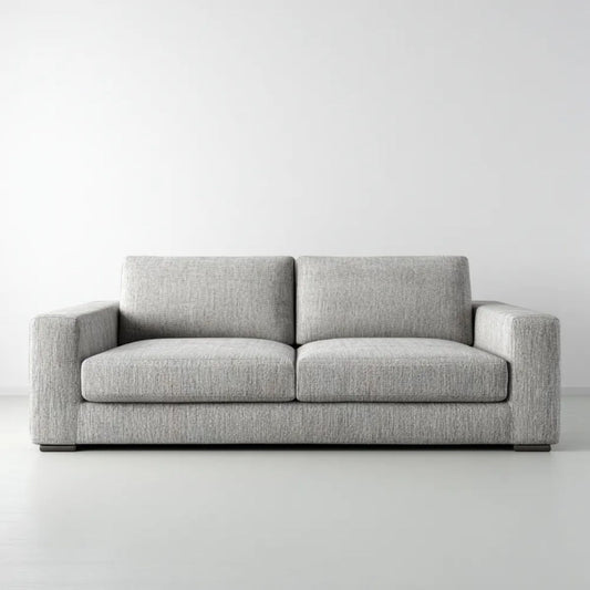 Szara dwuosobowa sofa z poliestru 180 x 90 x 85 cm