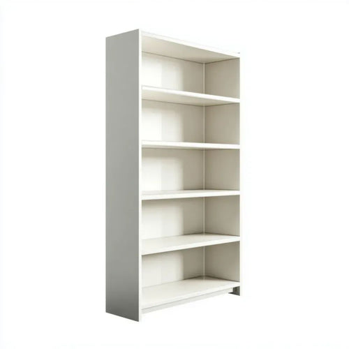 Biały regał stojący z laminowanej płyty wiórowej 80 x 30 x 180 cm, 5 półek