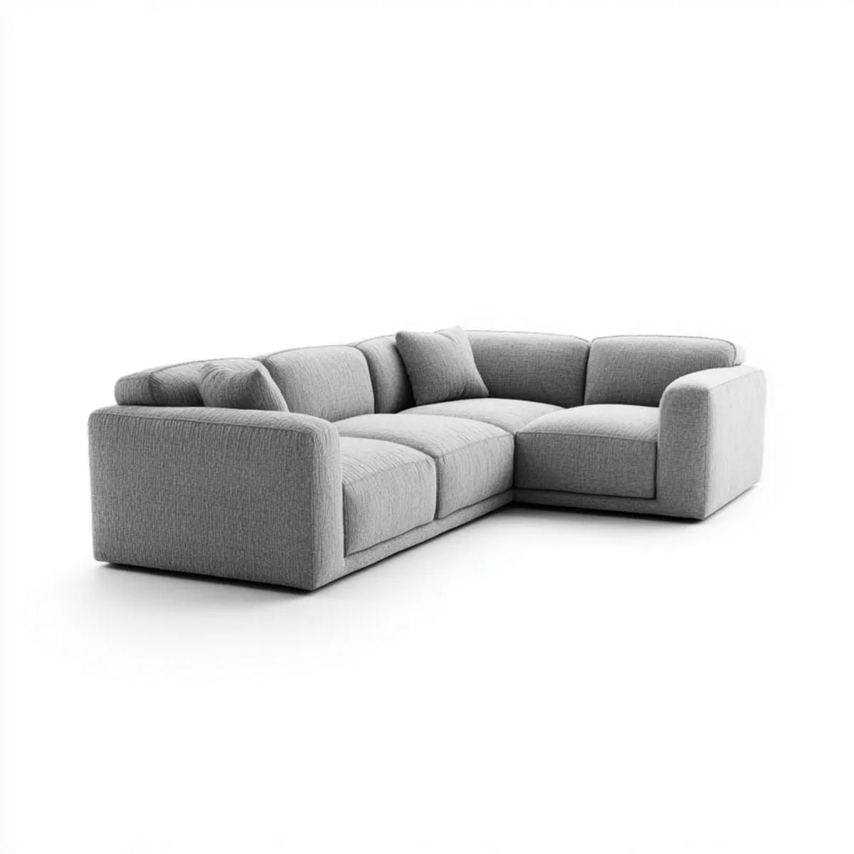 Lewostronna sofa narożna w kształcie L, szara, z tapicerką poliestrową, 280 x 170 x 75 cm