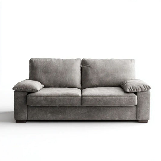 Dwuosobowa sofa z mikrofibry poliestrowej, szara, 180 × 90 × 85 cm